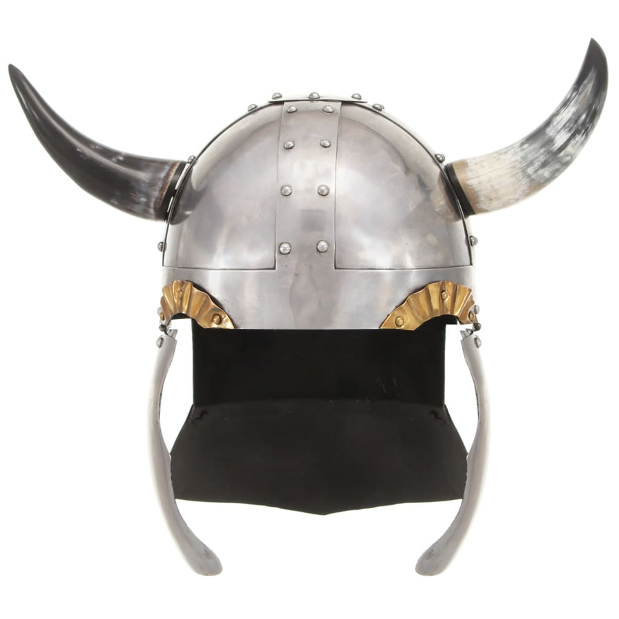Vikinghelm Fantasie Larp Staal Zilverkleurig