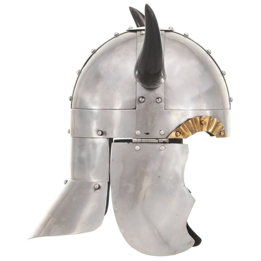 Vikinghelm Fantasie Larp Staal Zilverkleurig