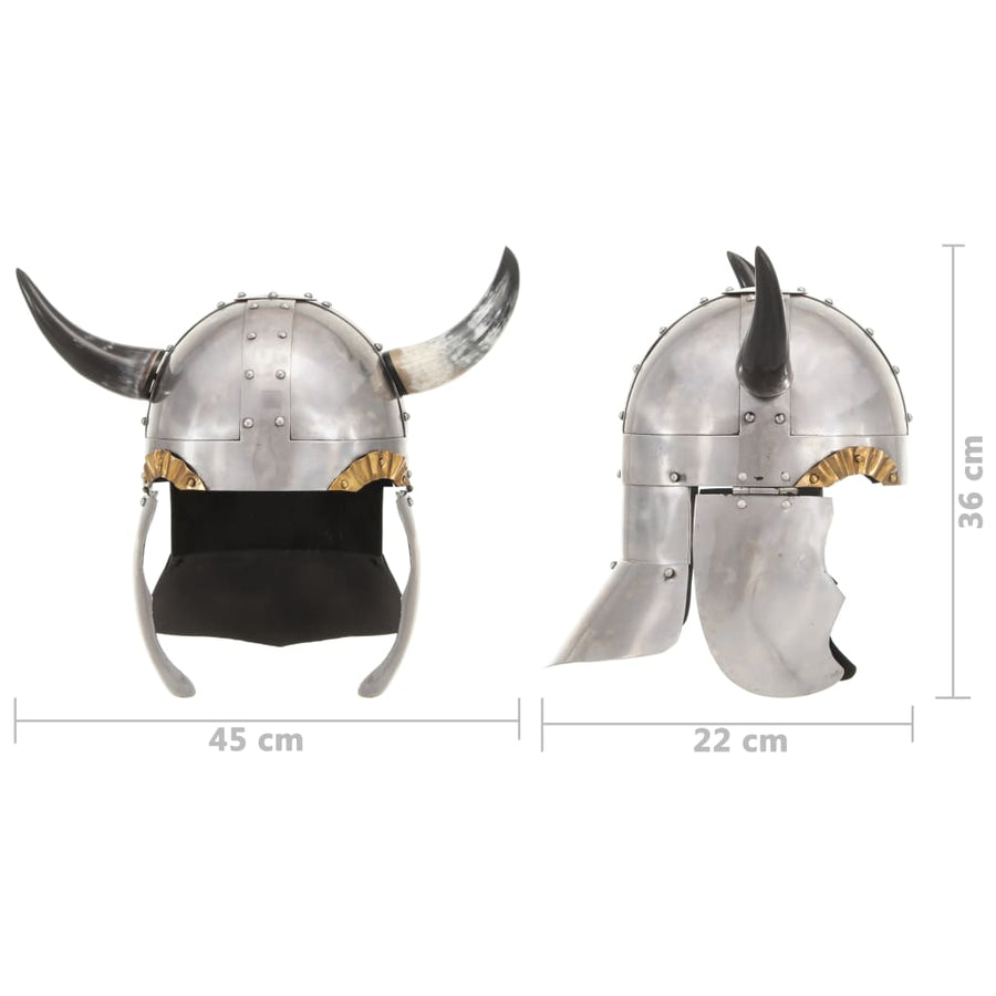 Vikinghelm Fantasie Larp Staal Zilverkleurig