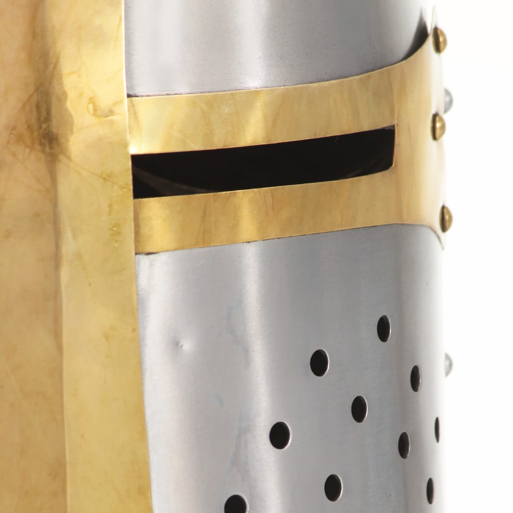 Kruisvaardershelm Middeleeuws Replica Larp Staal Zilverkleurig model 23