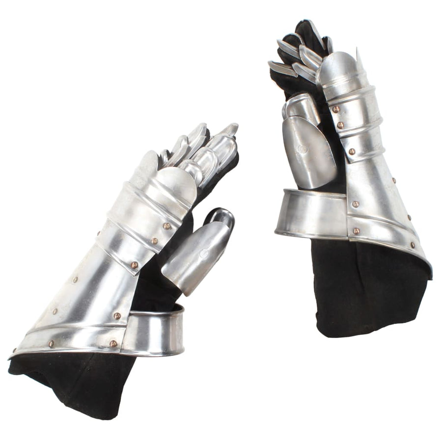 Ridderhandschoenen Middeleeuws Replica Larp Staal Zilverkleurig