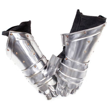 Ridderhandschoenen Middeleeuws Replica Larp Staal Zilverkleurig