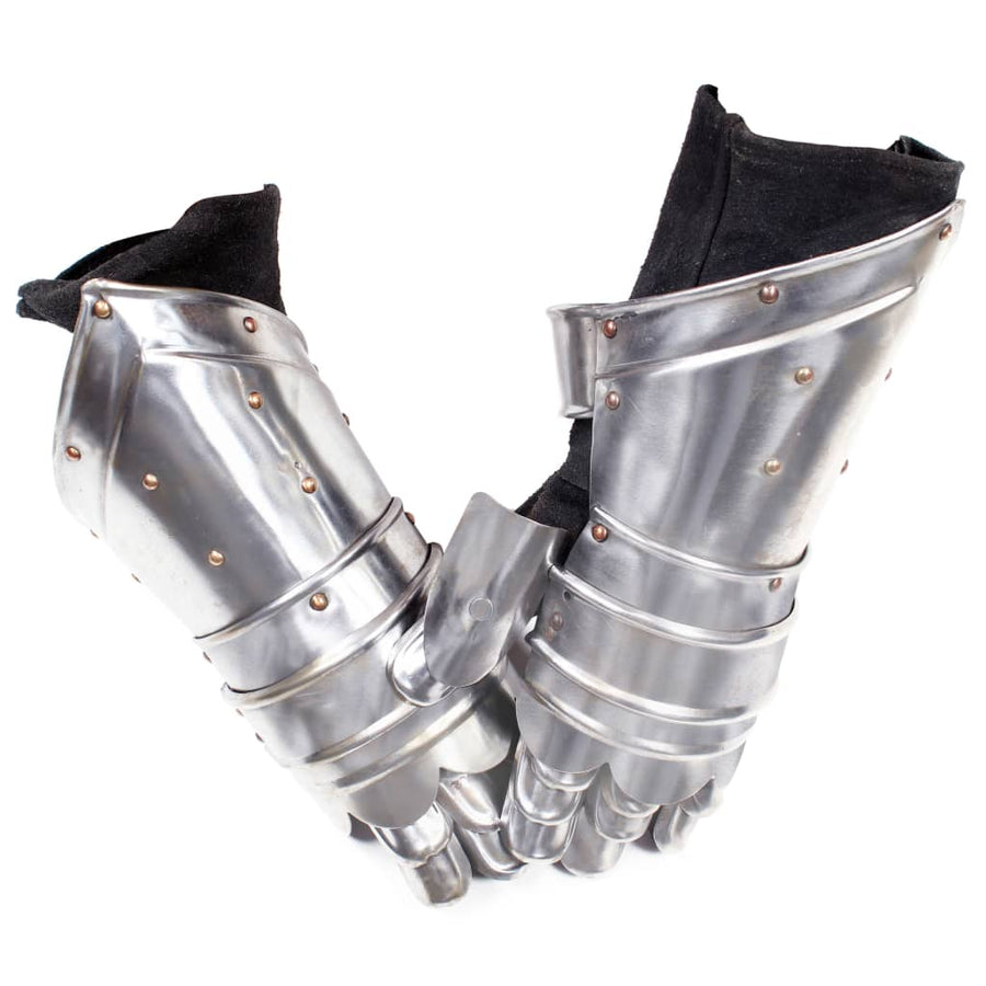 Ridderhandschoenen Middeleeuws Replica Larp Staal Zilverkleurig