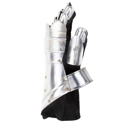 Ridderhandschoenen Middeleeuws Replica Larp Staal Zilverkleurig