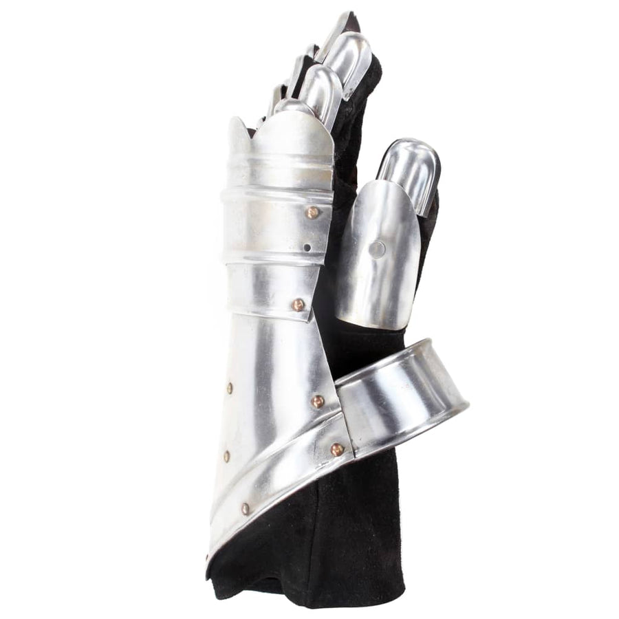 Ridderhandschoenen Middeleeuws Replica Larp Staal Zilverkleurig