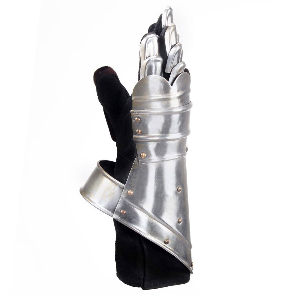 Ridderhandschoenen Middeleeuws Replica Larp Staal Zilverkleurig