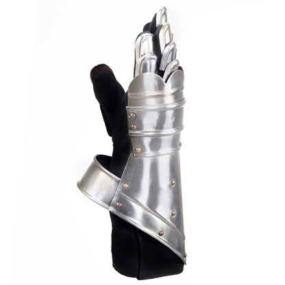 Ridderhandschoenen Middeleeuws Replica Larp Staal Zilverkleurig