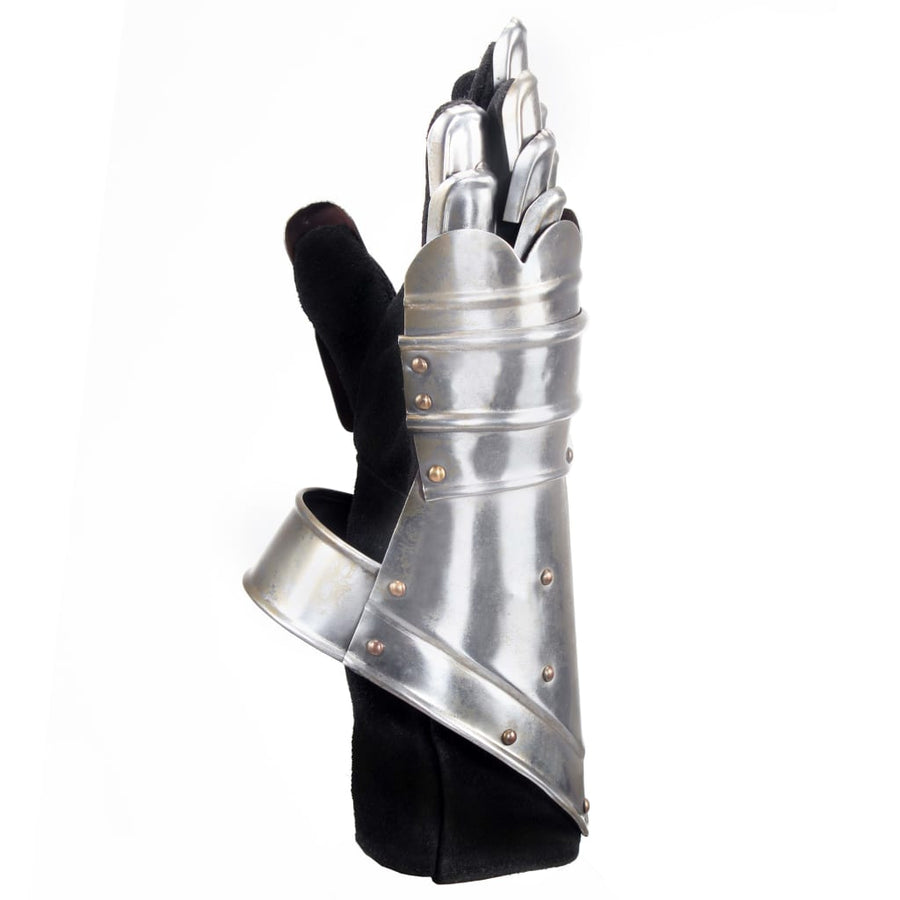 Ridderhandschoenen Middeleeuws Replica Larp Staal Zilverkleurig
