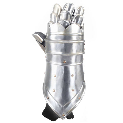Ridderhandschoenen Middeleeuws Replica Larp Staal Zilverkleurig