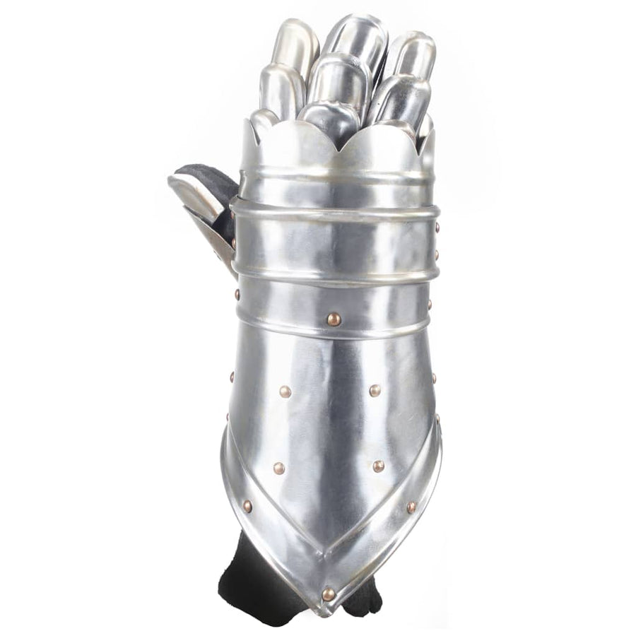 Ridderhandschoenen Middeleeuws Replica Larp Staal Zilverkleurig