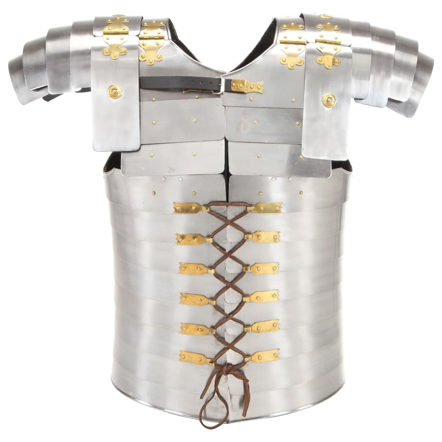 Lichaamsharnas Romeins replica LARP staal zilverkleurig