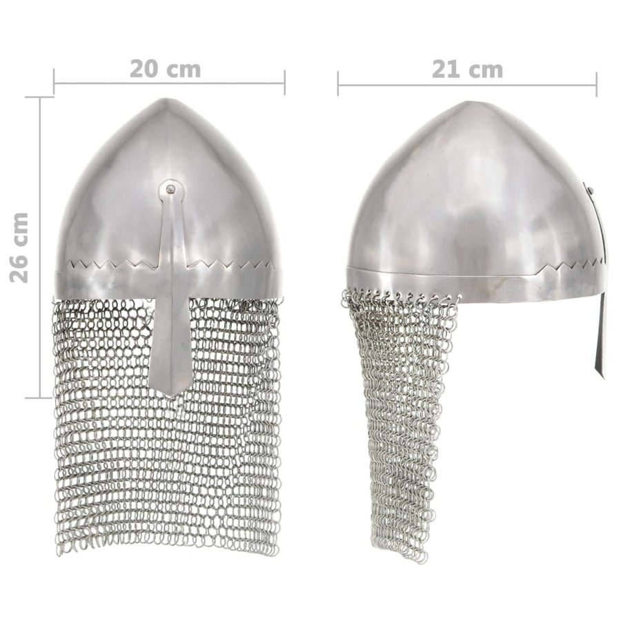 Ridderhelm Replica Larp Staal Zilverkleurig model 25