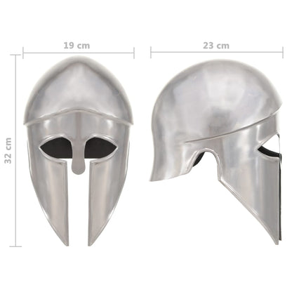 Soldatenhelm Grieks Replica Larp Staal Zilverkleurig model 26