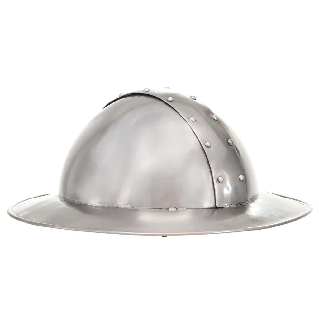 Ridderhelm Middeleeuws Replica Larp Staal Zilverkleurig model 11