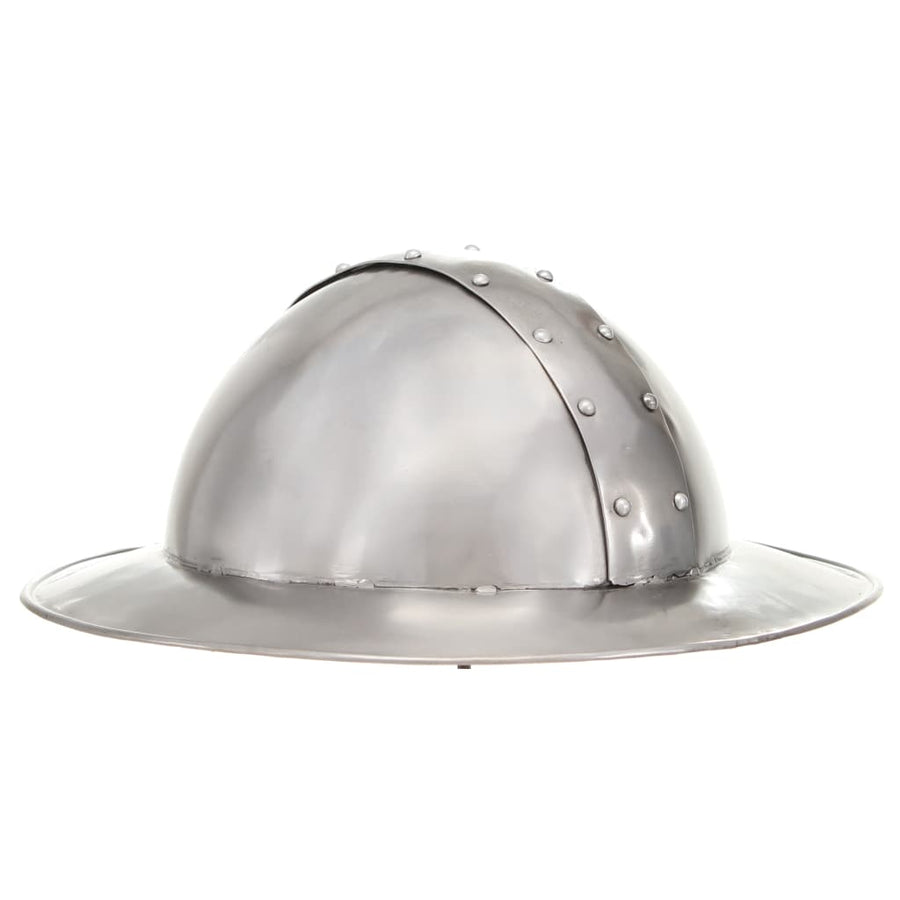 Ridderhelm Middeleeuws Replica Larp Staal Zilverkleurig model 11
