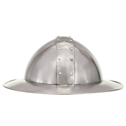 Ridderhelm Middeleeuws Replica Larp Staal Zilverkleurig model 11