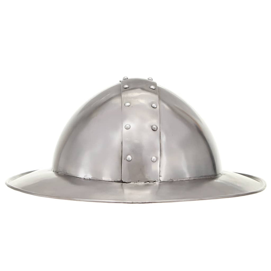 Ridderhelm Middeleeuws Replica Larp Staal Zilverkleurig model 11