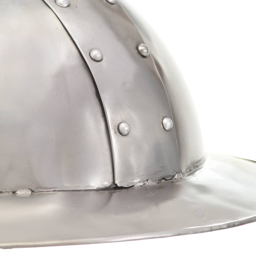 Ridderhelm Middeleeuws Replica Larp Staal Zilverkleurig model 11