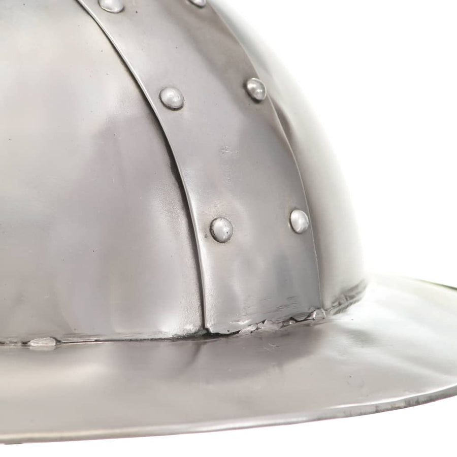 Ridderhelm Middeleeuws Replica Larp Staal Zilverkleurig model 11