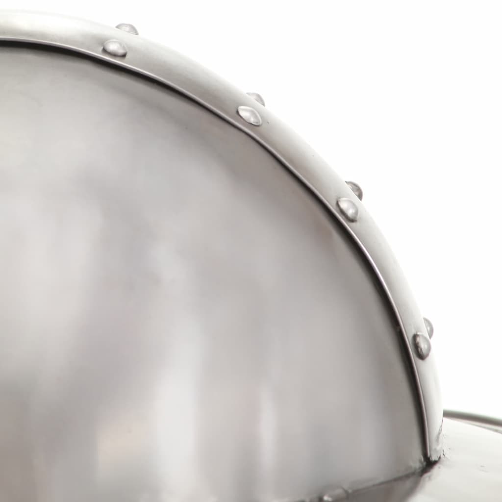 Ridderhelm Middeleeuws Replica Larp Staal Zilverkleurig model 11