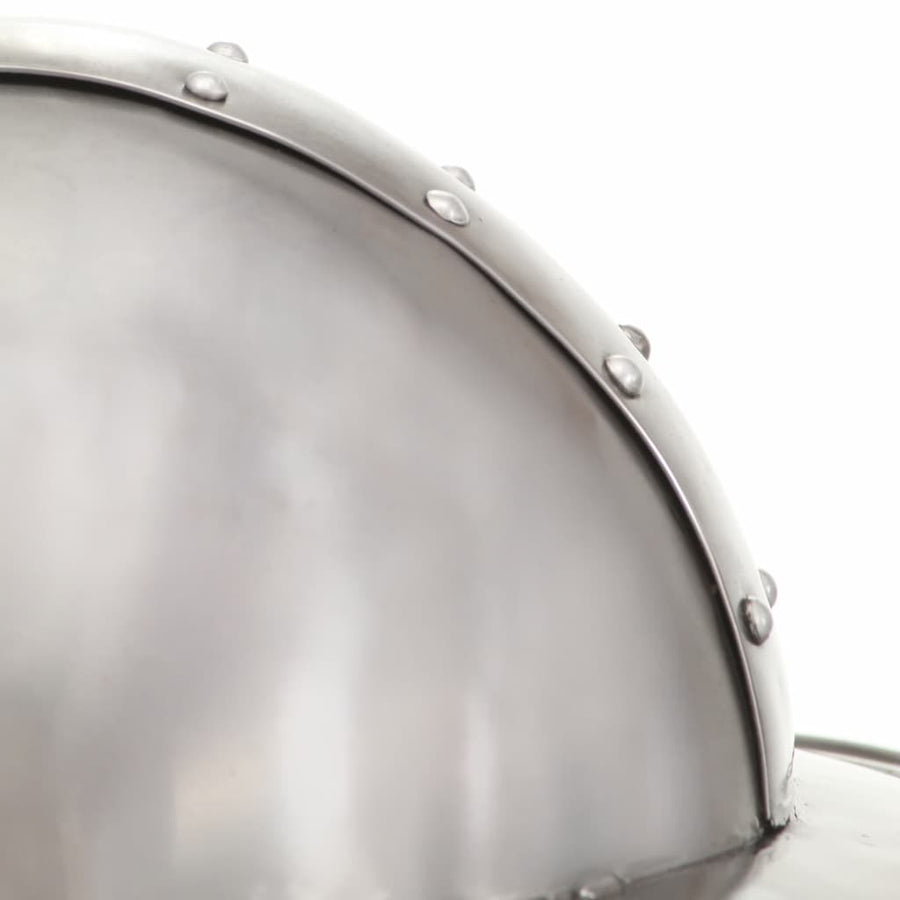 Ridderhelm Middeleeuws Replica Larp Staal Zilverkleurig model 11