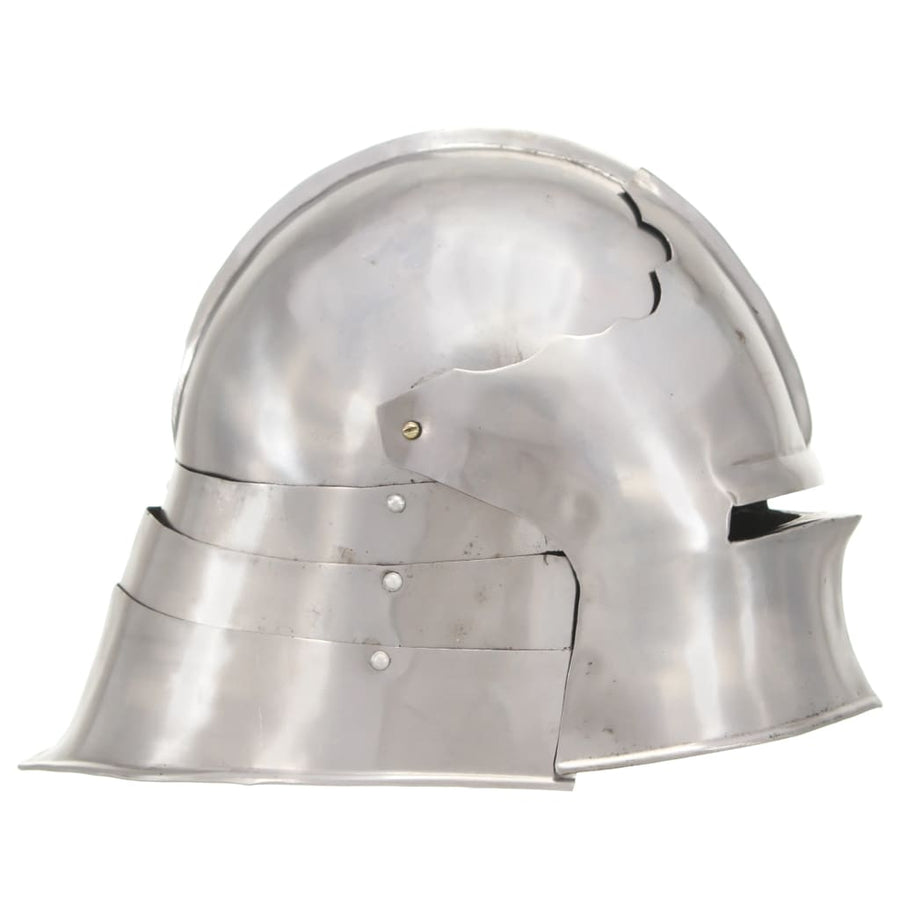 Ridderhelm Middeleeuws Replica Larp Staal Zilverkleurig