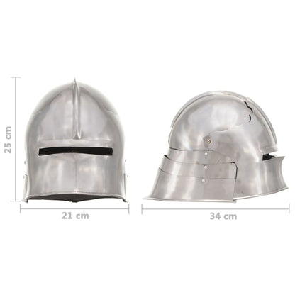 Ridderhelm Middeleeuws Replica Larp Staal Zilverkleurig