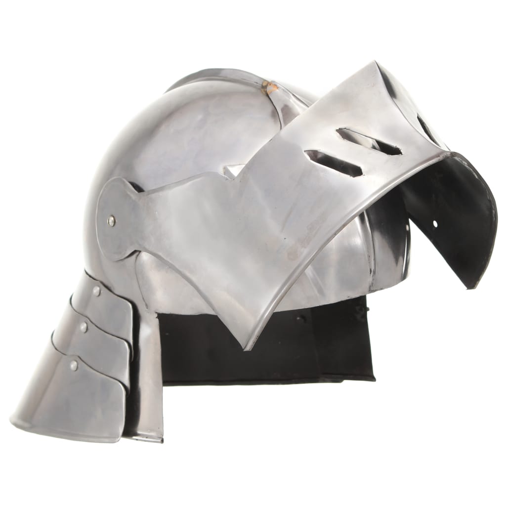 Ridderhelm Middeleeuws Replica Larp Staal Zilverkleurig