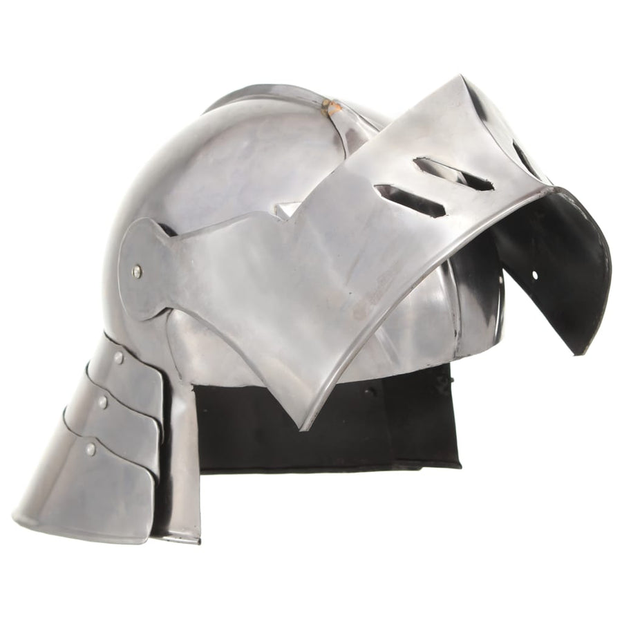 Ridderhelm Middeleeuws Replica Larp Staal Zilverkleurig