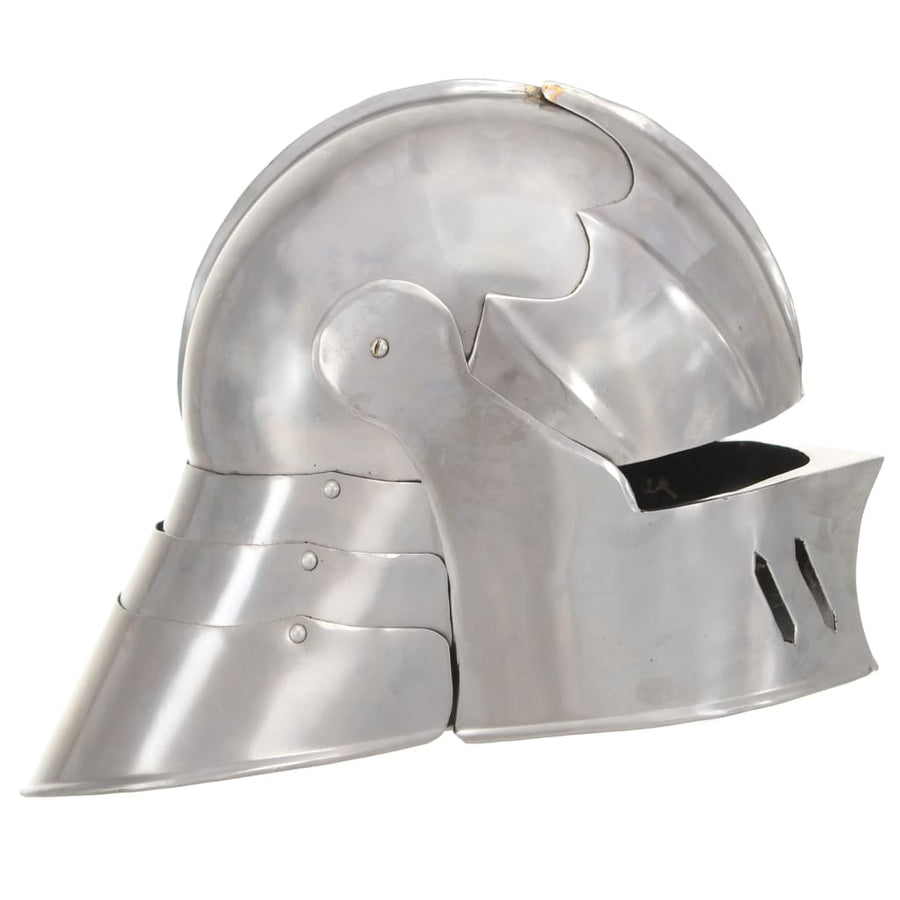 Ridderhelm Middeleeuws Replica Larp Staal Zilverkleurig