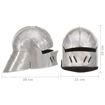 Ridderhelm Middeleeuws Replica Larp Staal Zilverkleurig