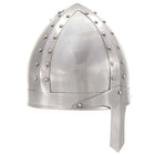 Knight helmet medieval replica LARP steel silver-colored