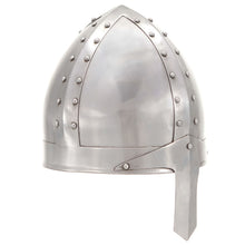 Ridderhelm middeleeuws replica LARP staal zilverkleurig