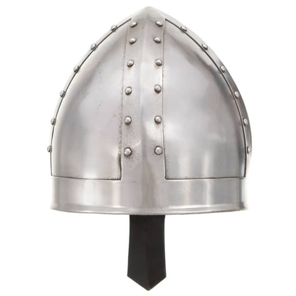 Ridderhelm middeleeuws replica LARP staal zilverkleurig