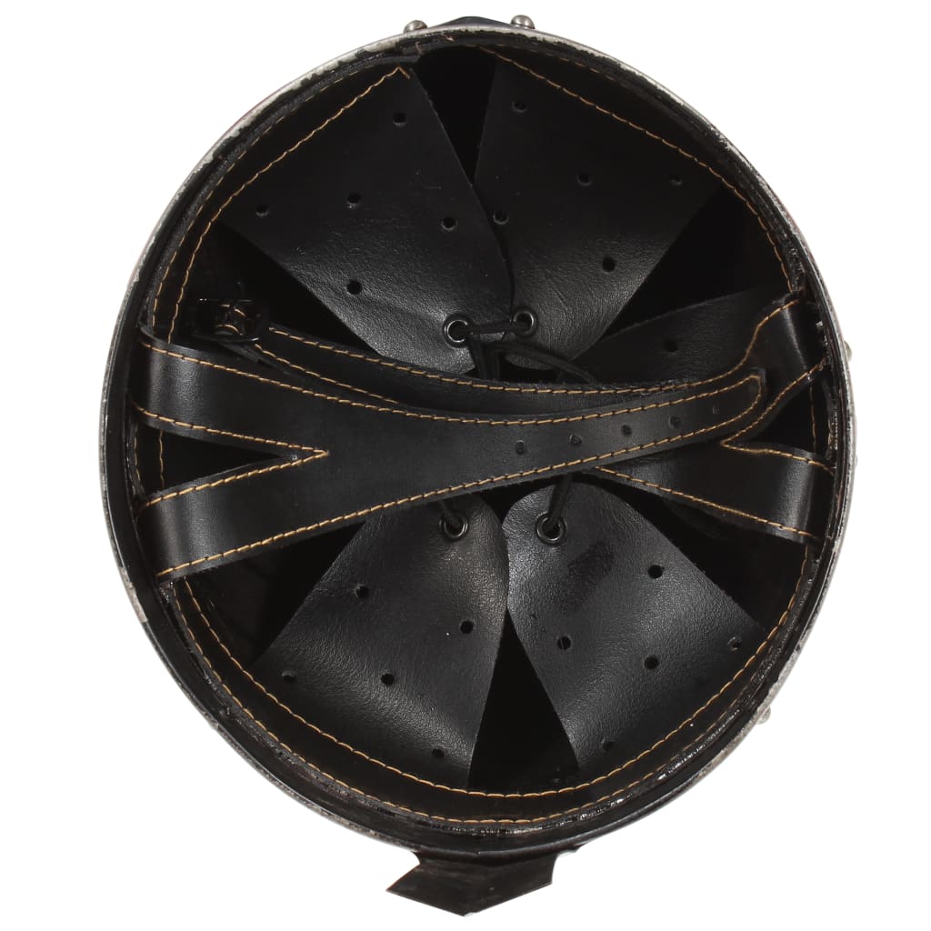 Ridderhelm middeleeuws replica LARP staal zilverkleurig