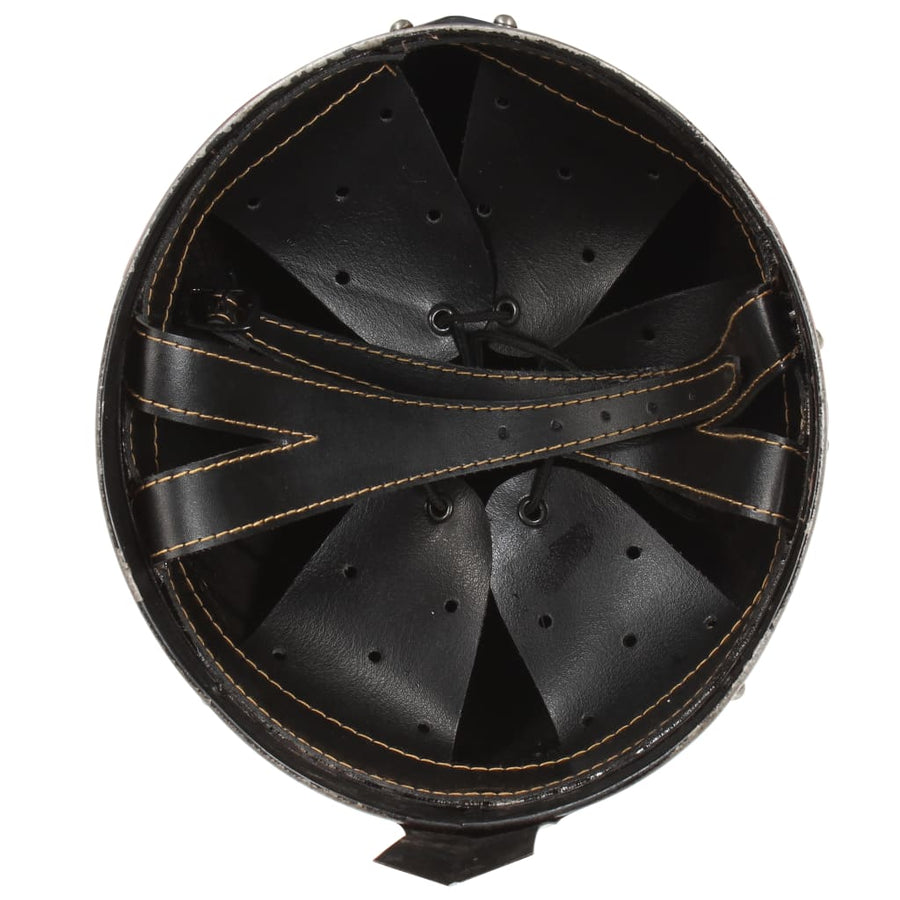 Ridderhelm middeleeuws replica LARP staal zilverkleurig