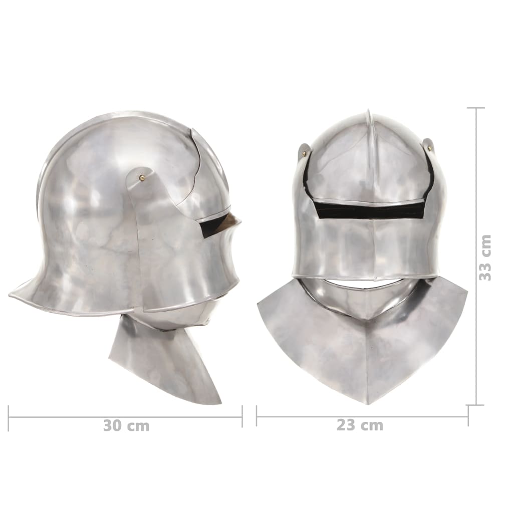 Ridderhelm Middeleeuws Replica Larp Staal Zilverkleurig