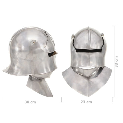 Ridderhelm Middeleeuws Replica Larp Staal Zilverkleurig