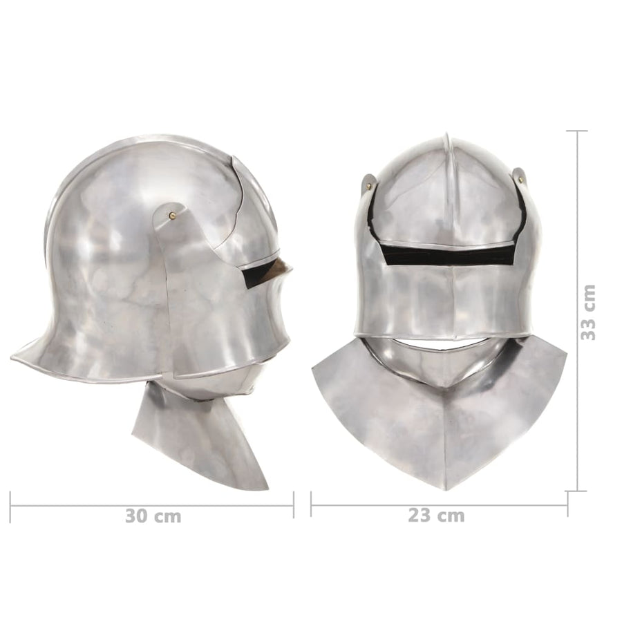 Ridderhelm Middeleeuws Replica Larp Staal Zilverkleurig