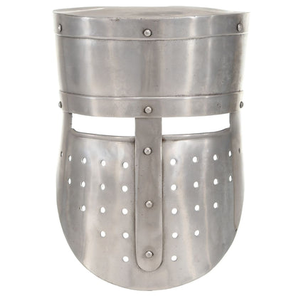 Ridderhelm Middeleeuws Replica Larp Staal Zilverkleurig