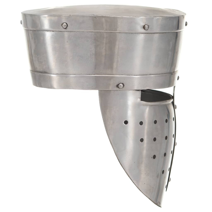 Ridderhelm Middeleeuws Replica Larp Staal Zilverkleurig