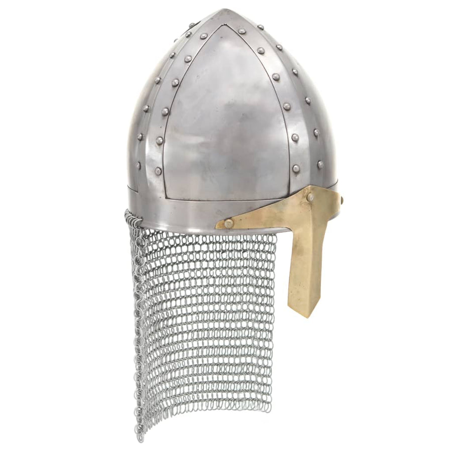 Kruisvaardershelm Replica Larp Staal Zilverkleurig