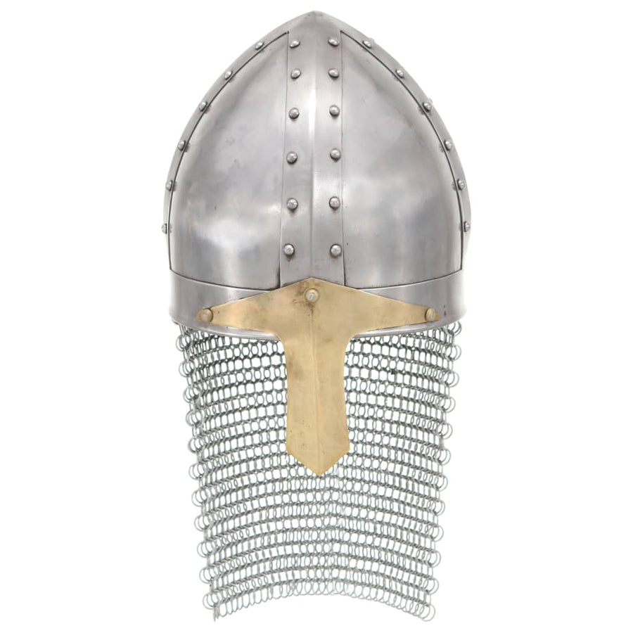 Kruisvaardershelm Replica Larp Staal Zilverkleurig