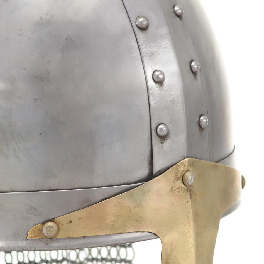 Kruisvaardershelm Replica Larp Staal Zilverkleurig