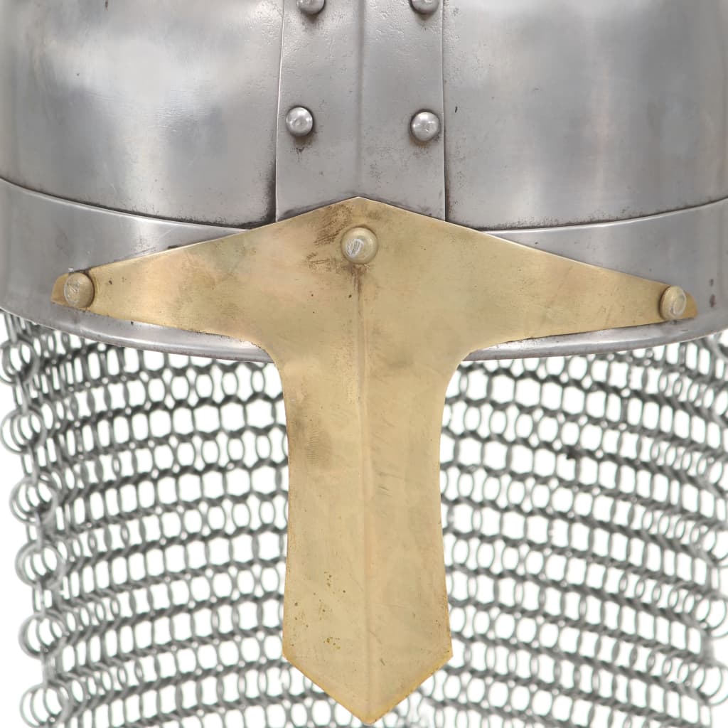 Kruisvaardershelm Replica Larp Staal Zilverkleurig