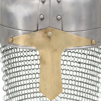 Kruisvaardershelm Replica Larp Staal Zilverkleurig