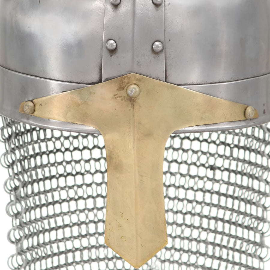 Kruisvaardershelm Replica Larp Staal Zilverkleurig