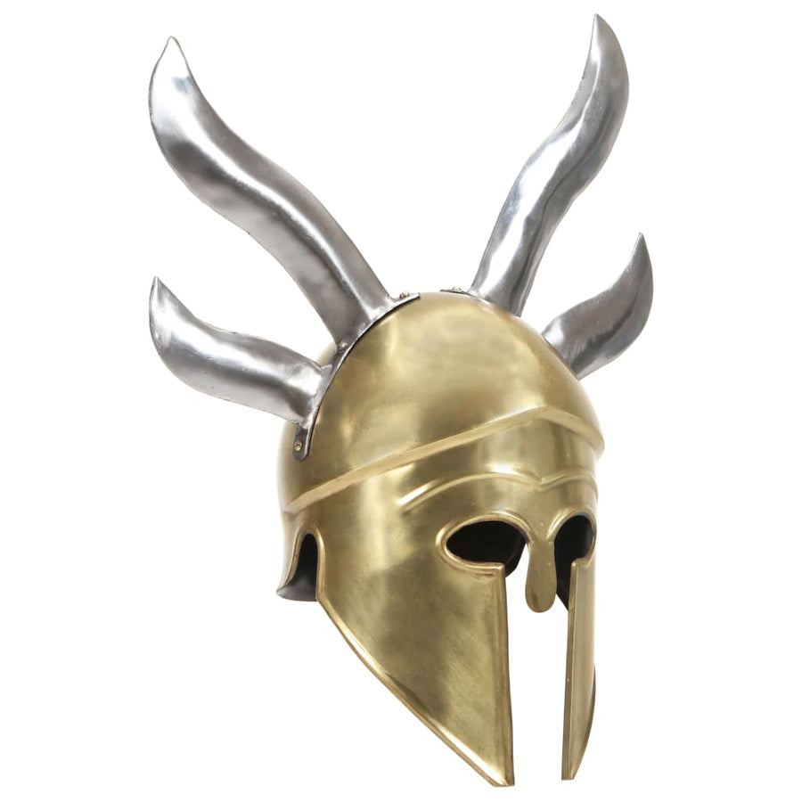 Soldatenhelm Grieks Replica Larp Staal Messingkleurig Model 4