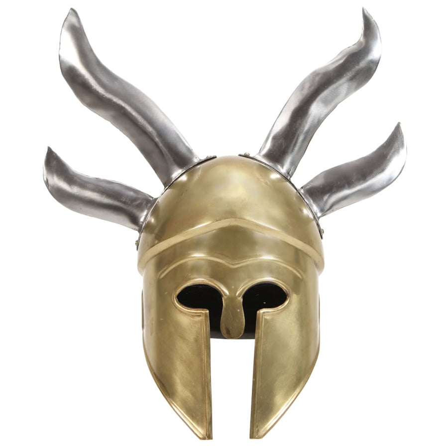 Soldatenhelm Grieks Replica Larp Staal Messingkleurig Model 4