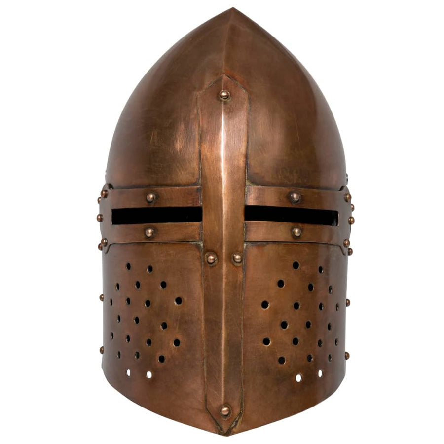 Ridderhelm Middeleeuws Replica Larp Staal Koperkleurig